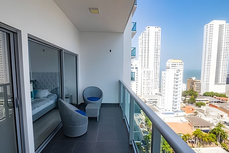 Hermoso Apto de 1 hab con Vista al Mar - Piso 16!
