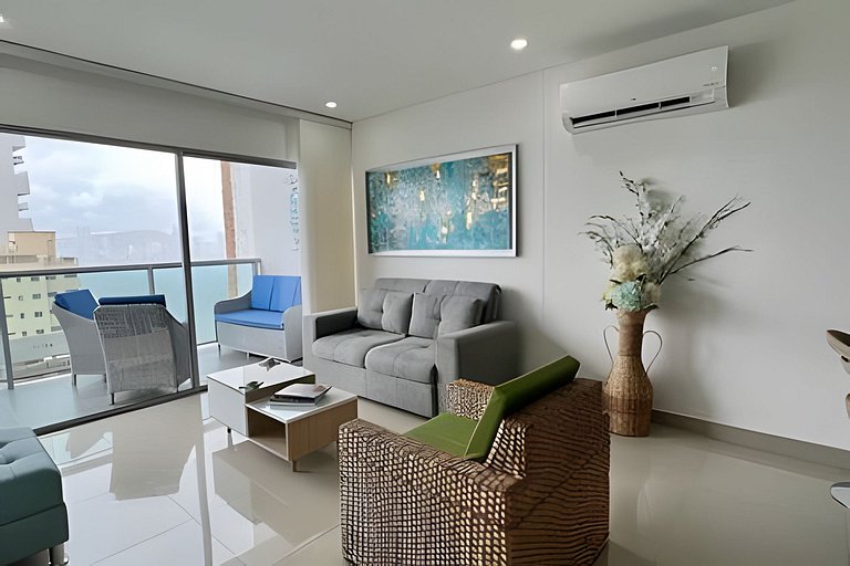Hermoso Apto de 1 hab con Vista al Mar - Piso 16!