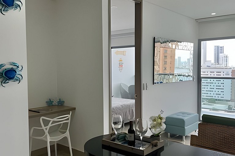 Hermoso Apto de 1 hab con Vista al Mar - Piso 16!