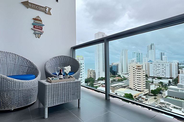 Hermoso Apto de 1 hab con Vista al Mar - Piso 16!