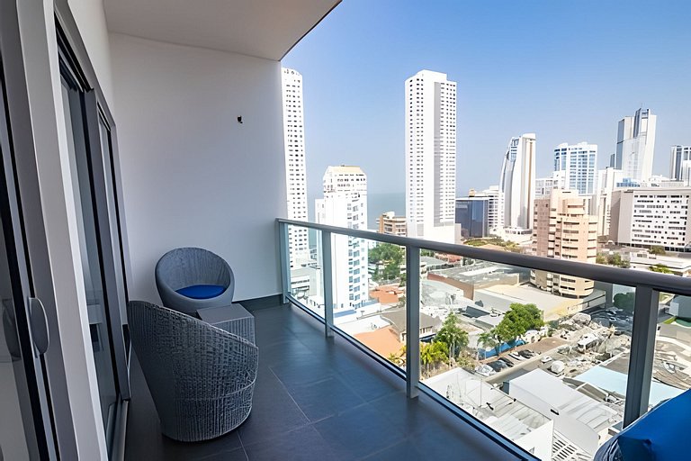 Hermoso Apto de 1 hab con Vista al Mar - Piso 16!