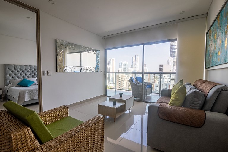 Hermoso Apto de 1 hab con Vista al Mar - Piso 16!