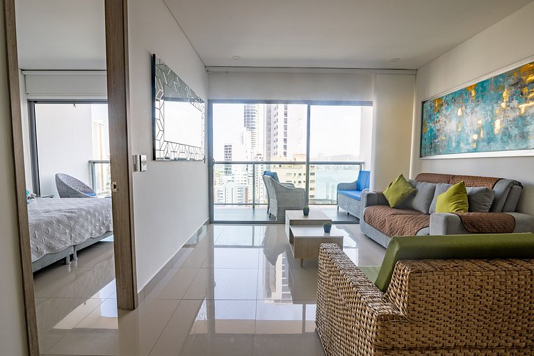Hermoso Apto de 1 hab con Vista al Mar - Piso 16!