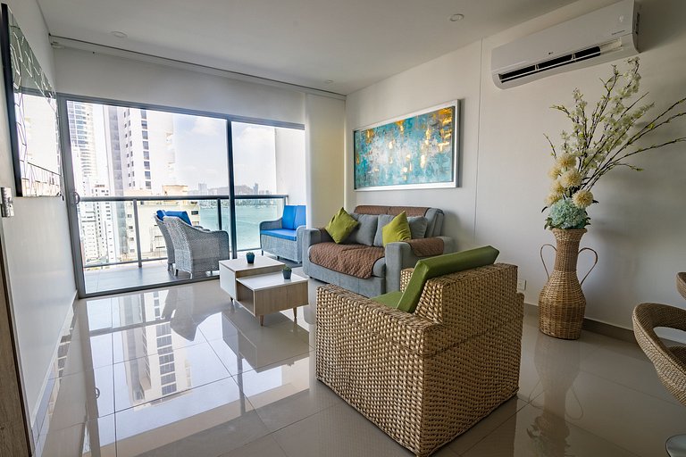 Hermoso Apto de 1 hab con Vista al Mar - Piso 16!