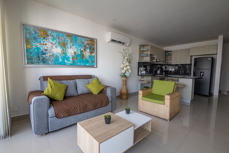 Hermoso Apto de 1 hab con Vista al Mar - Piso 16!