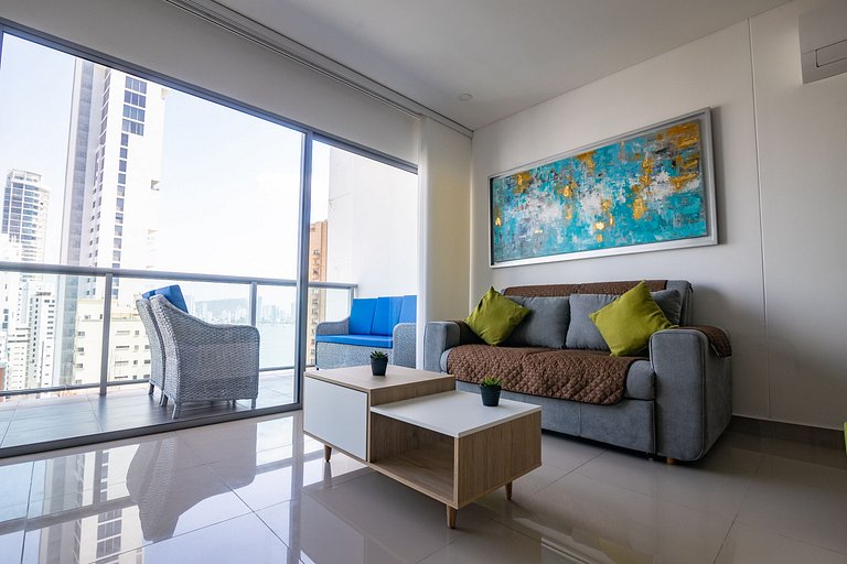 Hermoso Apto de 1 hab con Vista al Mar - Piso 16!