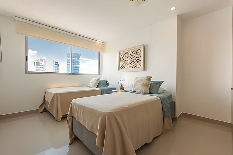 Lujoso Apto de 2 habitaciones en piso 30