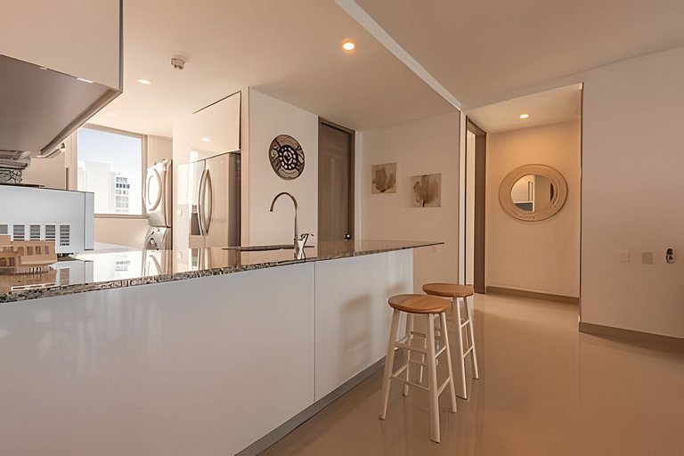 Lujoso Apto de 2 habitaciones en piso 30