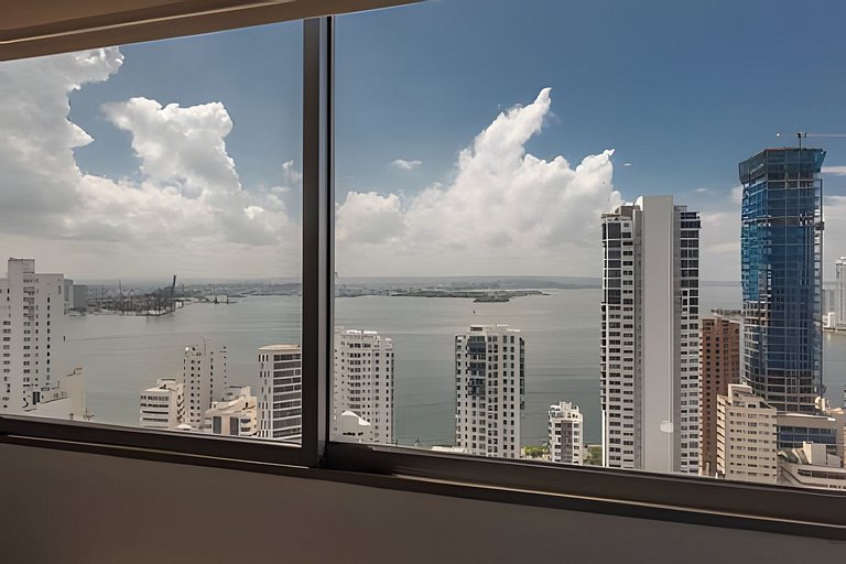 Lujoso Apto de 2 habitaciones en piso 30