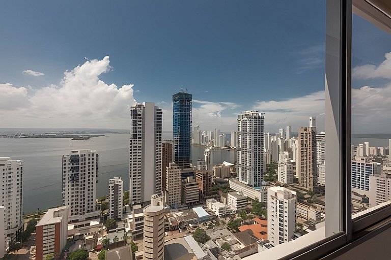 Lujoso Apto de 2 habitaciones en piso 30