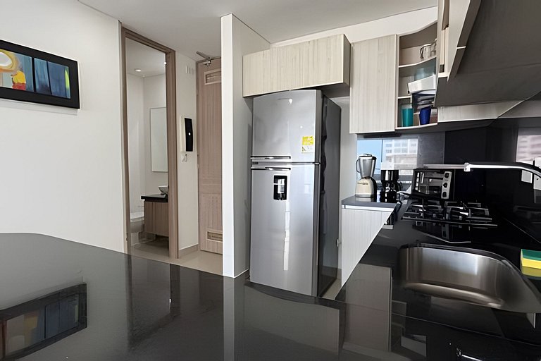 Hermoso Apto de 1 hab con Vista al Mar - Piso 10