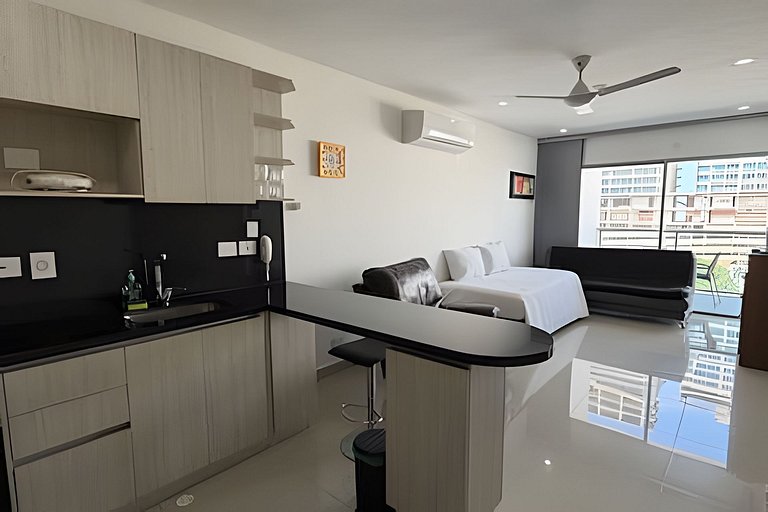 Hermoso Apto de 1 hab con Vista al Mar - Piso 10