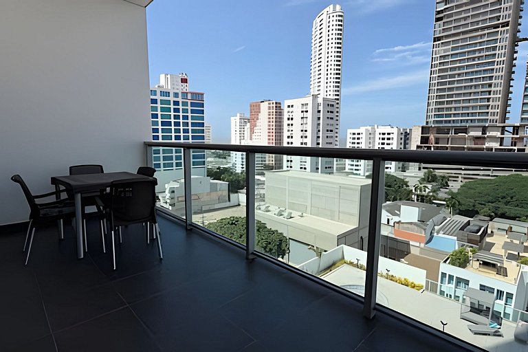 Hermoso Apto de 1 hab con Vista al Mar - Piso 10