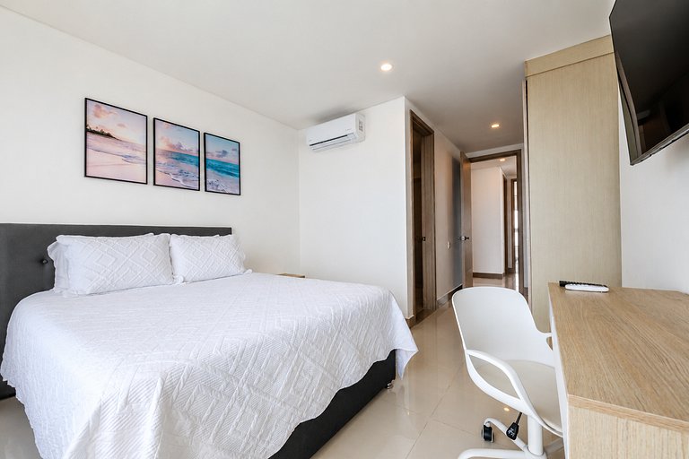 ¡Espectacular Apto Con Vista al Mar Piso 28!