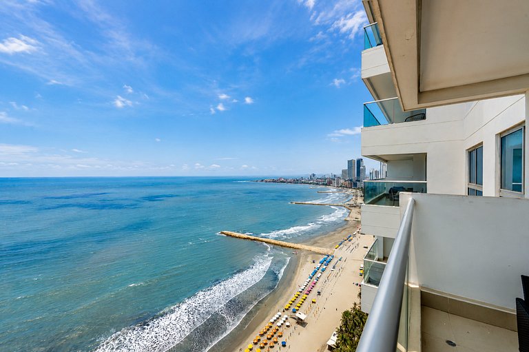 ¡Espectacular Apto Con Vista al Mar Piso 28!