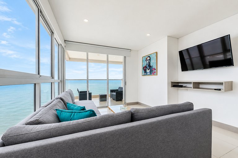 ¡Espectacular Apto Con Vista al Mar Piso 28!