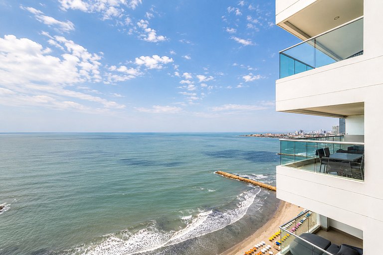 ¡Espectacular Apto Con Vista al Mar Piso 28!